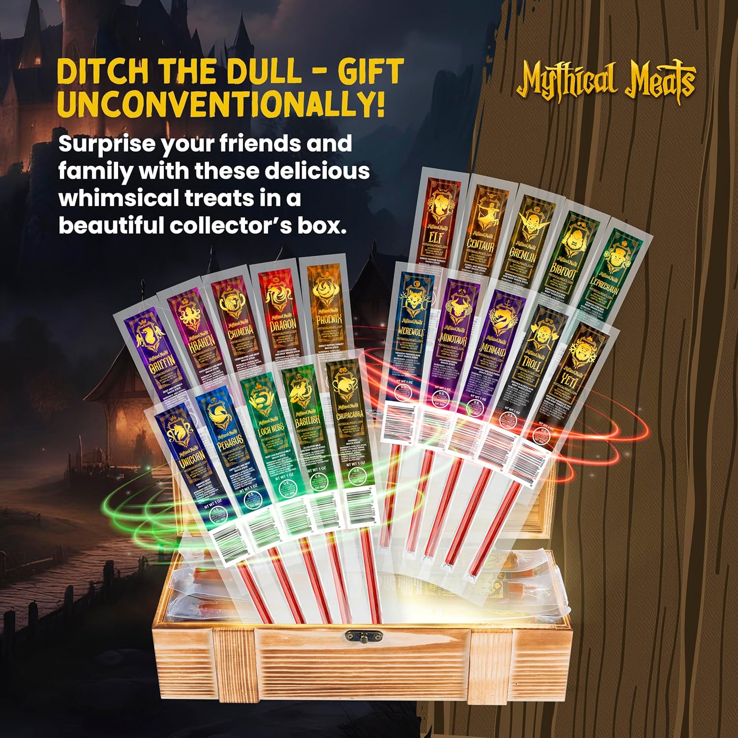 Mythical Meats® DELUXE Loot Crate - 20 Snack Sticks Included!-Mythical Meats
