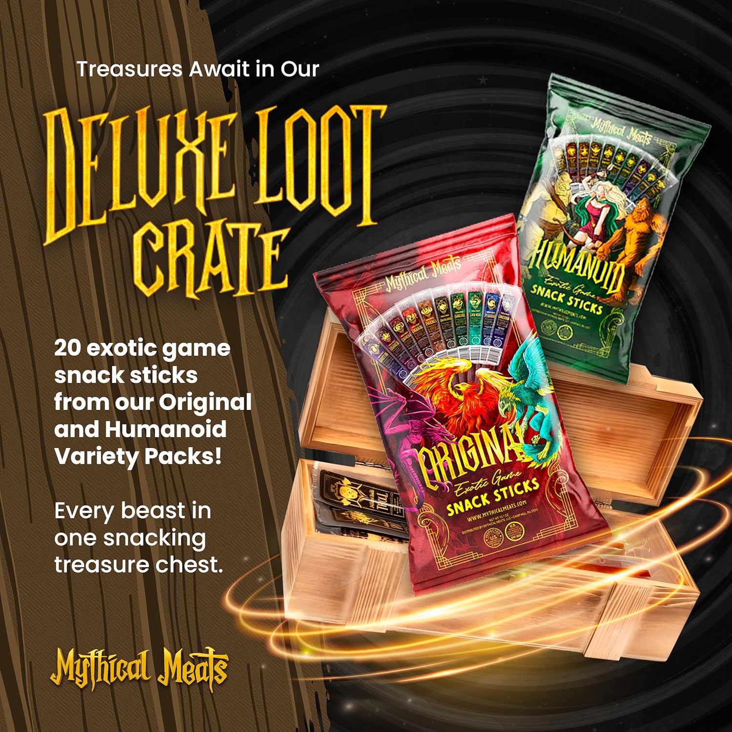 Mythical Meats® DELUXE Loot Crate - 20 Snack Sticks Included!-Mythical Meats