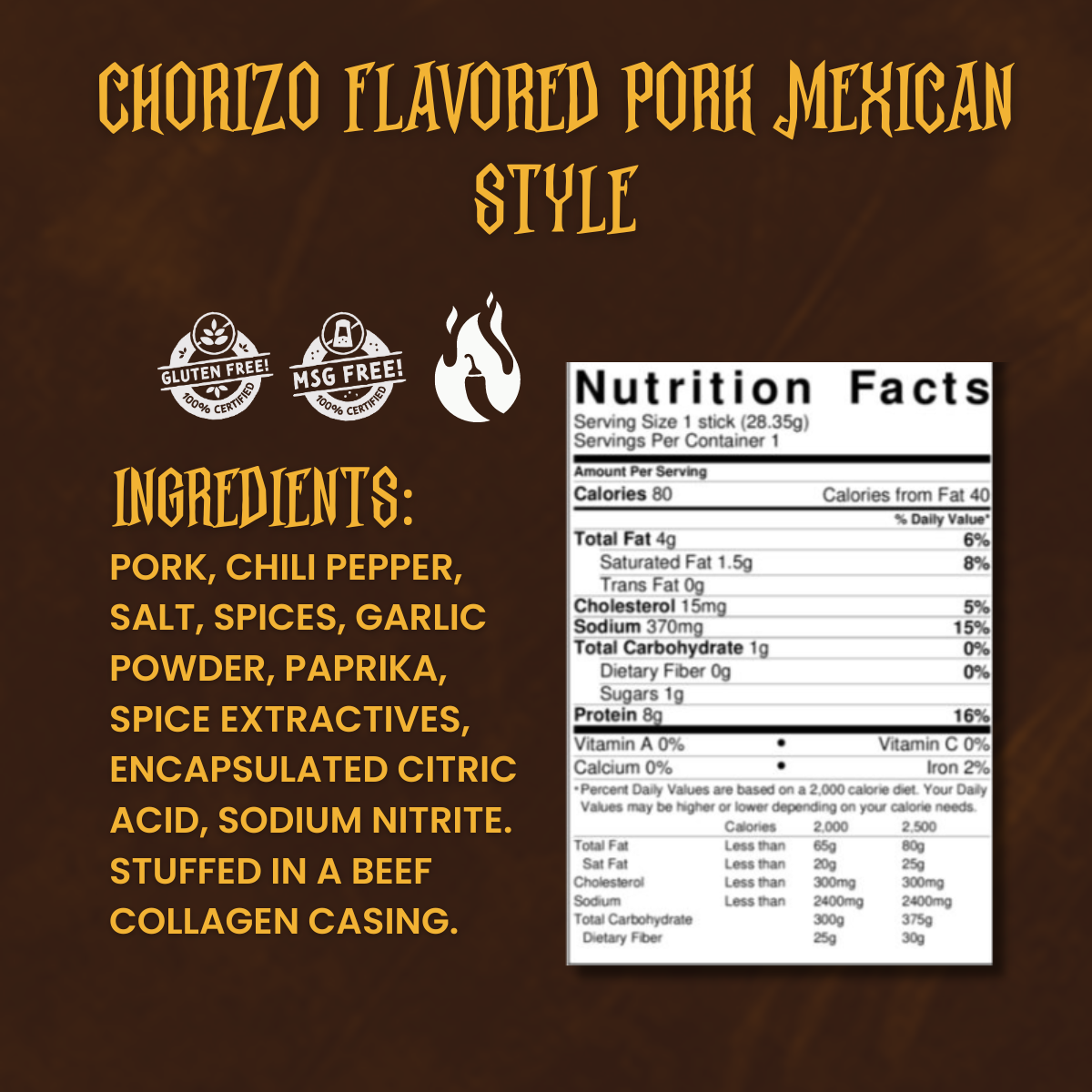 Chupacabra (Chorizo Pork)