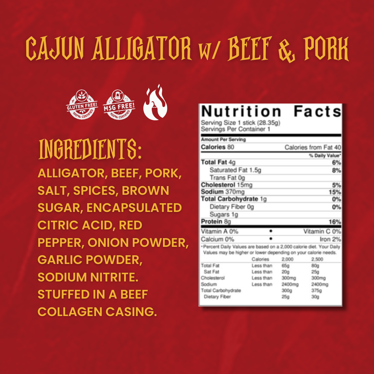 Dragon (Cajun Alligator w/Pork & Beef
