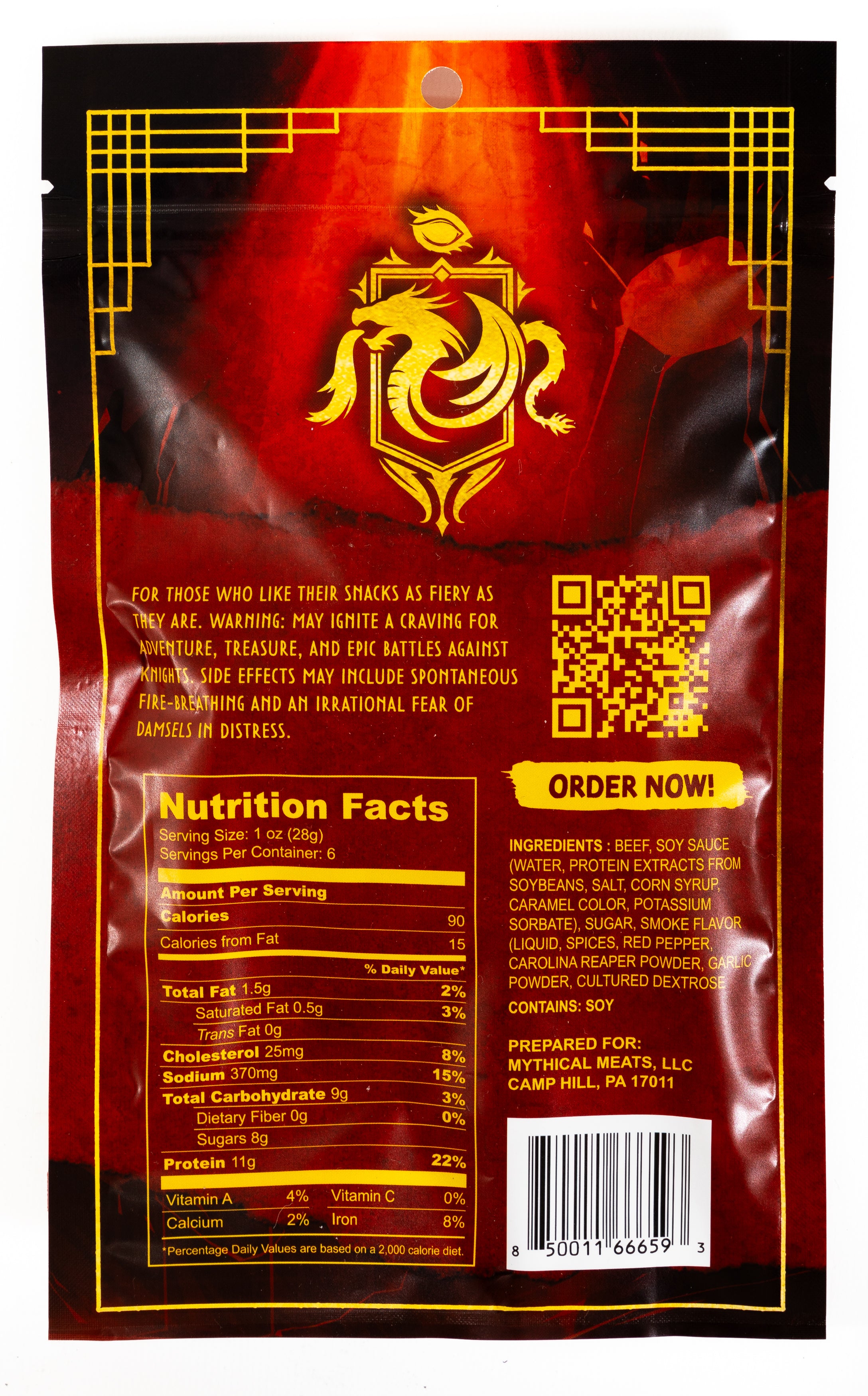 Mythical Meats® Beef Jerky - 6 OZ. SINGLE BAGS-Mythical Meats