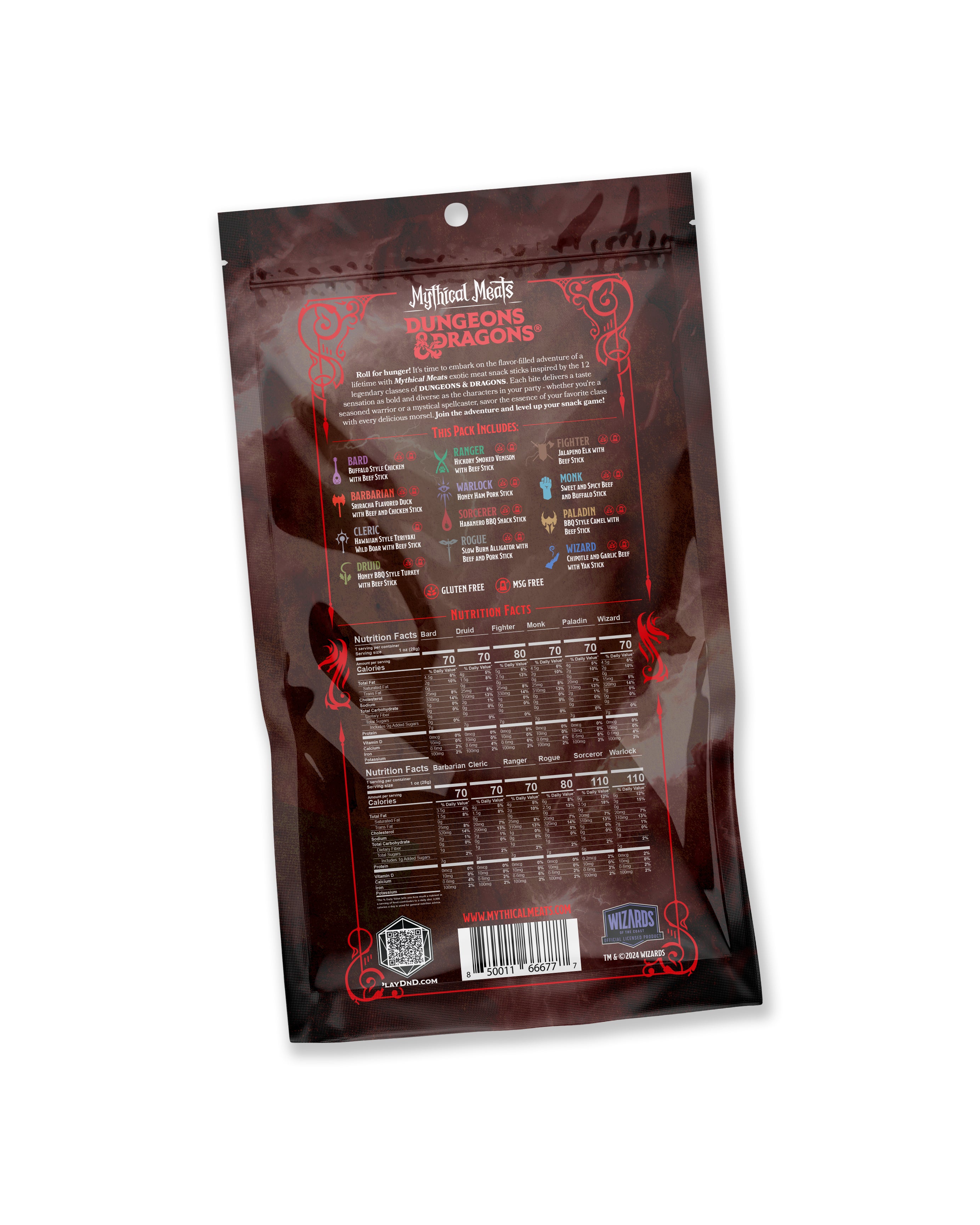 DUNGEONS & DRAGONS Snack Sticks Variety Pack - Pack of 12 1 OZ. Exotic Game Snack Sticks-Mythical Meats