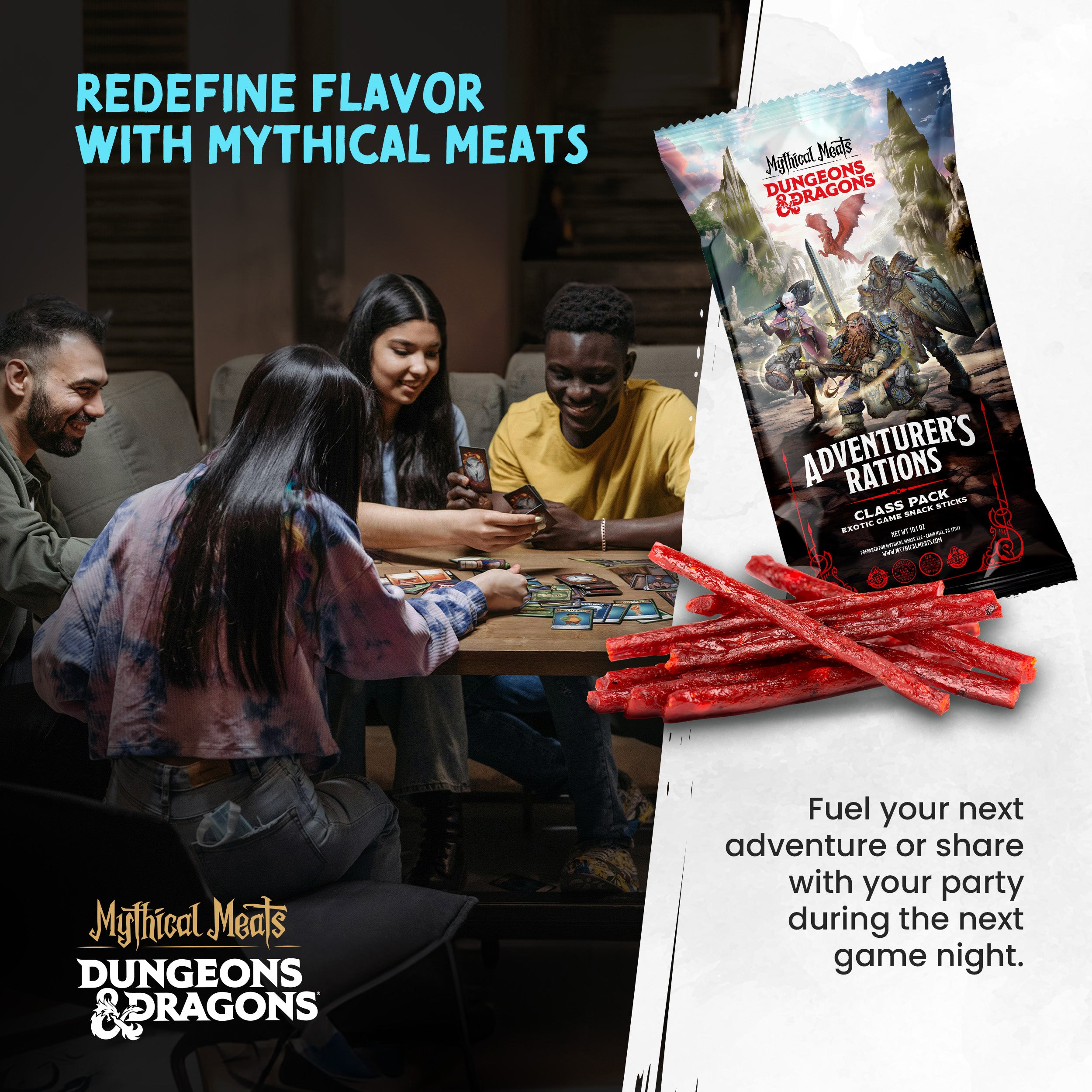 DUNGEONS & DRAGONS Snack Sticks Variety Pack - Pack of 12 1 OZ. Exotic Game Snack Sticks