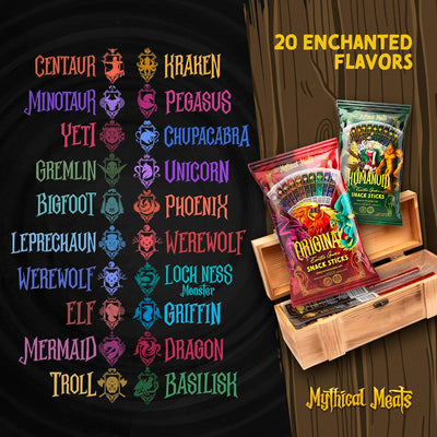 Mythical Meats® DELUXE Loot Crate - 20 Snack Sticks Included!