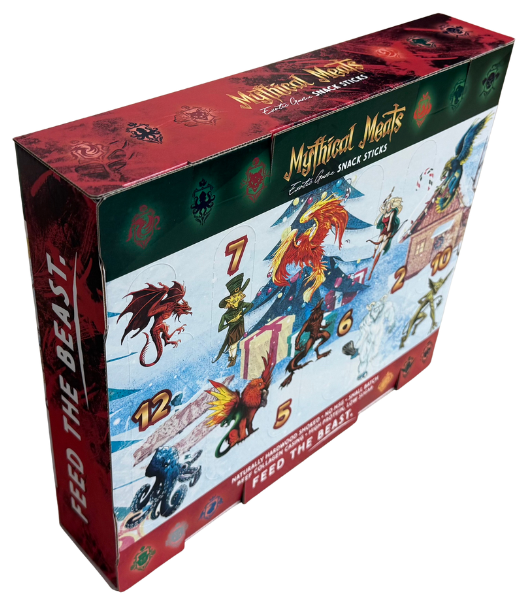 Mythical Meats 12-Day Advent Calendar – Random Exotic Meat Sticks | Fantasy Gift for Men, Women, D&D Fans & Adventurous Eaters