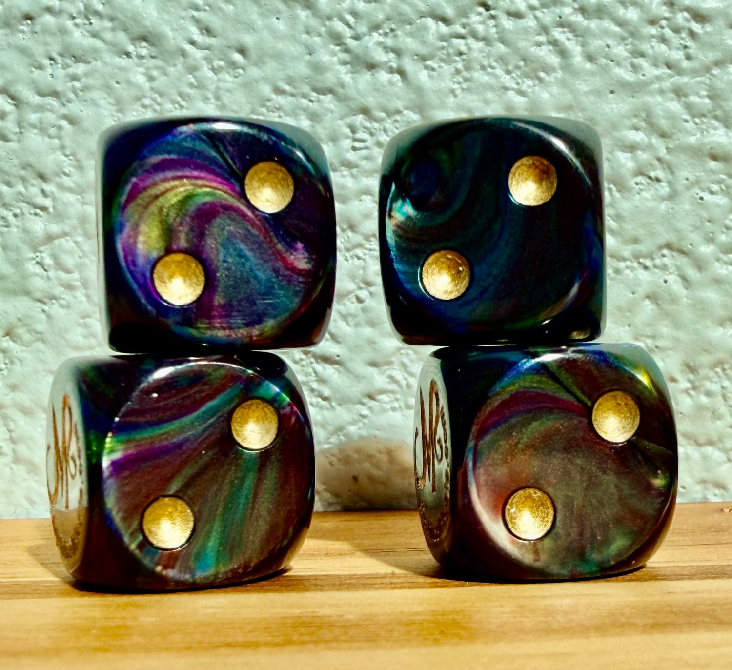 Mythical Meats® Chessex® Lustrous® Shadow / Gold 16mm d6 Die Dice