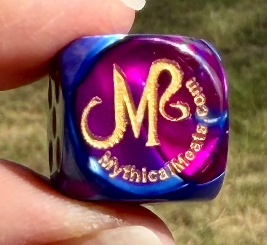 Mythical Meats® Chessex® Gemini® Blue-Purple / Gold 16mm d6 Die Dice