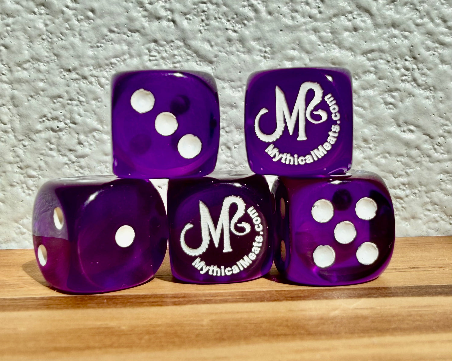 Mythical Meats® Chessex® Translucent Purple / White 16mm d6 Die Dice