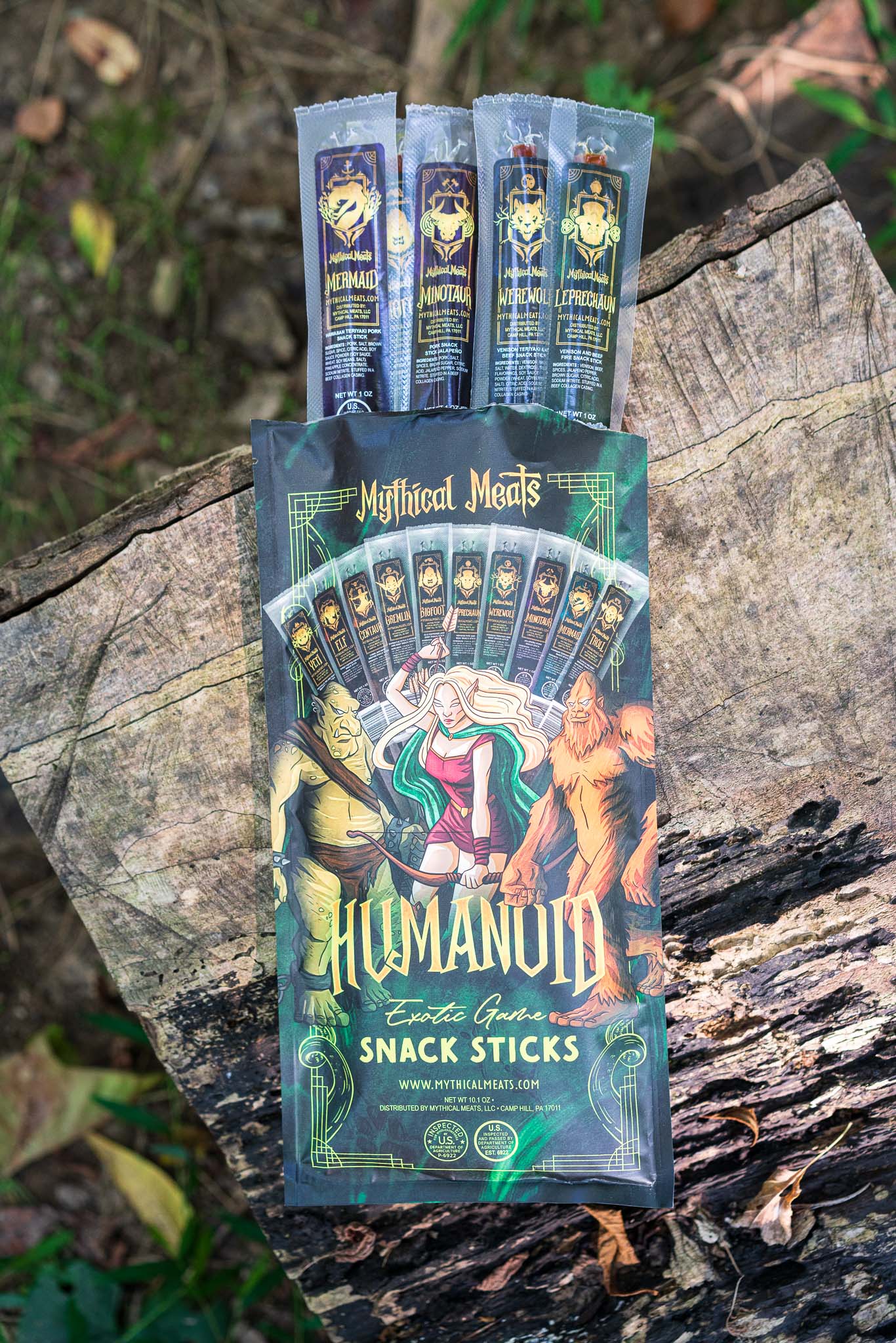 Mythical Meats® Humanoid Variety Pack - Pack of 10 1 OZ. Exotic Game Snack Sticks