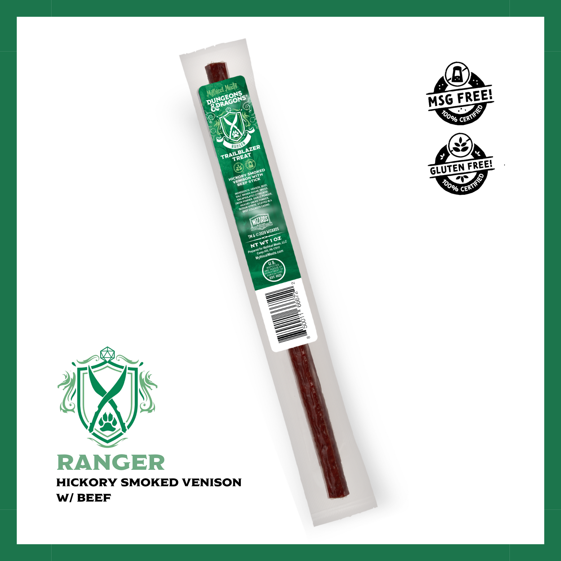 Ranger (Hickory Smoked Venison w/Beef) – Mythical Meats