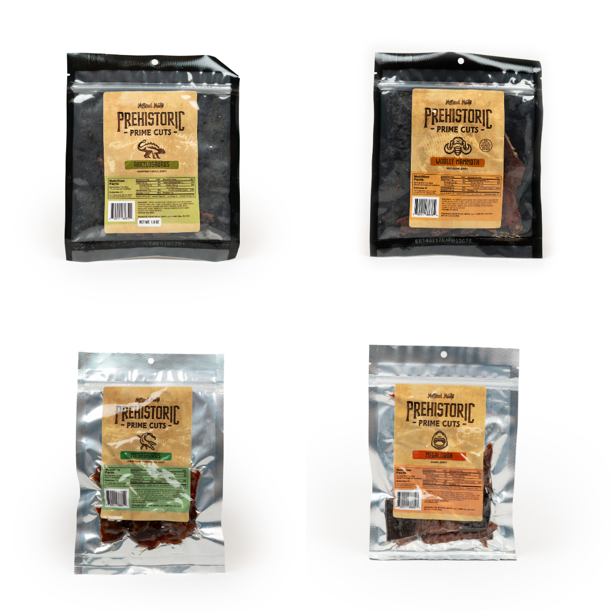 Mythical Meats® Prehistoric Prime Cuts Jerky Set (4) Bags of Jerky!-Mythical Meats