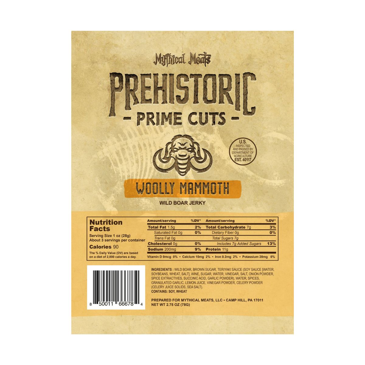 Mythical Meats® Prehistoric Prime Cuts Jerky Set (4) Bags of Jerky!-Mythical Meats