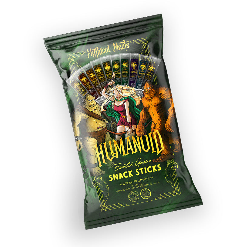 Mythical Meats® Humanoid Variety Pack - Pack of 10 1 OZ. Exotic Game Snack Sticks-Mythical Meats